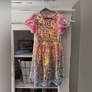 Lola + The Boys Pink Colorful Sequin Dress